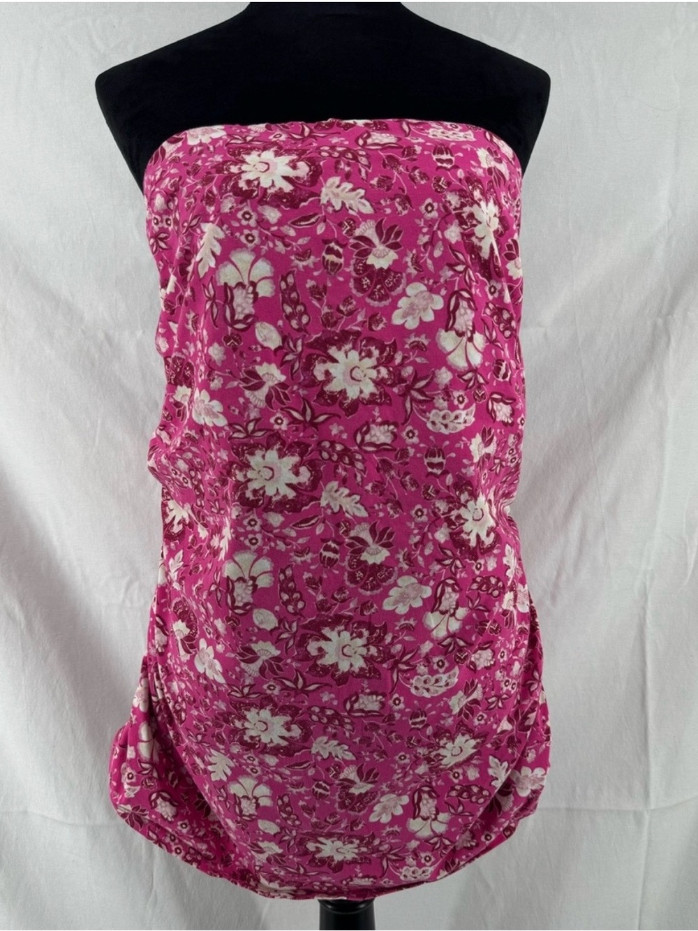 Lane Bryant Hot Pink Floral Strapless Tube Top